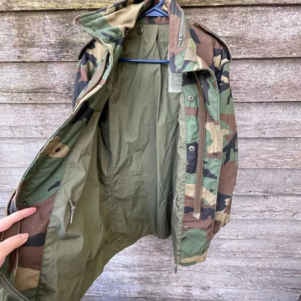 Camo Military lined jacket. Men’s size S .